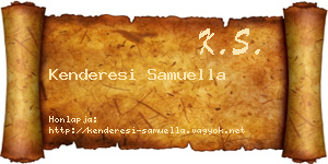 Kenderesi Samuella névjegykártya